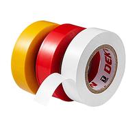 DEKTON 3PC Insulation Tape - Red, Yellow & White | Up to 600V Protection | Self-Fusing Adhesive PVC Tape | Water Resistant | Works in -0 to 8°C Temperatures | Strong, Reliable, and Long-Lasting
