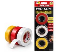 Dekton 3PC Insulation Tape - Red, Yellow & White | Up to 600V Protection | Self-Fusing Adhesive PVC Tape | Water Resistant | Works in -0 to 8°C Temperatures | Strong, Reliable, and Long-Lasting