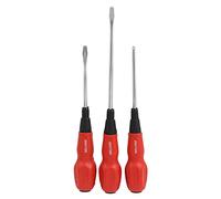 Dekton 3PC Screwdriver Set | Includes 3.5" & 5" Flat & 3.5" Phillips | Anti-Slip Handle | Precision Control for DIY Projects | CR-V Steel Construction | Ideal for Home Repairs & Electronics