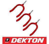 DEKTON 3Pc Tool Hooks Ideal For Hanging Hand Tools Plastic Coated Garage Garden Home