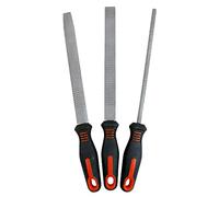 Dekton 3pc Wood File Set - Tough Anti-slip Grips| Heavy Duty Steel| 200mm Long| Includes Flat, Half-round, Round File|Precision Metal, Woodworking, Shaping Tool| Ergonomic Non-slip Handles For Comfort