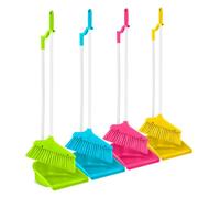 Dekton (4 Part) Bettina Long Handled Large Dustpan & Brush Set (Soft) (Assorted Colours)