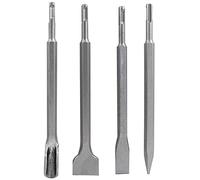 DEKTON 4 PC SDS Plus Chisel Set | Heavy Duty Steel Alloy Construction | Hardened & Tempered for Maximum Durability | SDS Plus Fitting for Quick & Secure Attachment | Ideal for Masonry & Brickwork