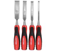 Dekton 4 Piece Chisel Set-heat Treated And Hardened Carbon Steel Blades| Striking Caps| Ergonomic Anti Slip Grips| Durable Construction For Long-lasting Use| Versatile Tool Kit For Fine Detailing