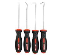 DEKTON 4-Piece Pick and Hook Set | Durable Chrome-Plated Carbon Steel | Soft Anti-Slip Grips | Ideal for Separating Wires and Removing Fuses | Versatile Tool for Various Applications