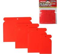 Dekton 4 Plastic Scraper Set (50mm, 80mm, 100mm, 120mm) - Versatile Tools for Removing Paint, Adhesives and Surface Residue | Durable, Lightweight Design for Efficient Scraping Tasks