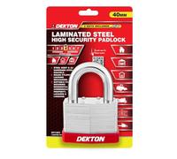 DEKTON 40mm Heavy Duty High Security Padlock, Laminated Steel Lock with Hardened Steel Shackle, 2 Keys for Sheds, Garages, Gates, Lockers & Commercial Property