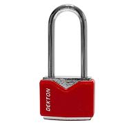 Dekton 40MM Long Shackle Covered Steel Padlock | Heavy-Duty with Reusable Storage Case | Includes 3 Keys | Ideal for Truckers, Farmers & Contractors | Clevis Grab Hooks | 4000lb Load Limit | Grade 43