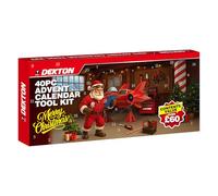 Dekton 40Pc Advent Calendar Tool Kit - DIY Gift Set with Hex Keys, Bits & Precision Bits, Adjustable Wrench, Pliers, Level, Tape Measure, Bit Holders, Chuck & Storage Pouch