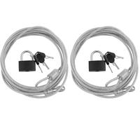 Dekton 4M x 300MM Security Steel Cable & Padlock Set | Heavy Duty Cable with PVC Coating | Includes Steel Padlock | Secure Locking with 3 Keys | Ideal for Laptops, Bikes & Monitors (Pack of 2)
