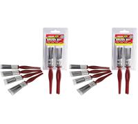Dekton 4PC 1" Paint Brush Set - Ideal for Emulsion, Undercoat and Gloss Paint, 4 Brushes in Clam Packaging for DIY & Home Painting Projects (Pack of 2)