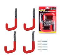 DEKTON 4PC 12cm x 8.5cm General Purpose Wall Hooks - Max Capacity of 25kg | Ideal for Hanging Tools, Coats, Bags, and More | Durable, Rust-Resistant Metal Construction for Home, Garage, or Office