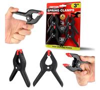 Dekton 4PC 3" Pro Clamp with 35mm Jaw Opening, Heavy Duty Rubber Non-Slip Grip, Durable Tough Plastic Construction, Hinged Jaws for Improved Grip on Uneven Surfaces, Ideal for Wood & DIY Projects