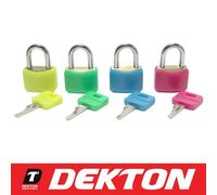 Dekton 4Pc Abs Covered 20mm Steel Shackle Outdoor Security Padlock & Keys Alike