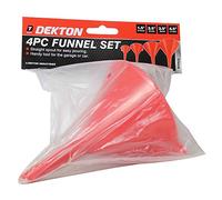 Dekton 4PC Funnel Set | Straight Spout for Easy & Precise Pouring | Perfect for Transferring Liquids in the Garage or Car | Ideal for Fuel, Oil, and Fluid Refills | Durable, Easy-to-Use Design