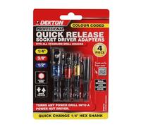 Dekton 4PC Impact Socket Adaptors - Durable Tool Set for Converting Socket Sizes | Compatible with Impact Wrenches and Ratchets | Chrome Vanadium Steel for Strength and Longevity