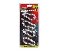 Dekton 4pc Large Carabiner Hook 100mm -Heavy-Duty Aluminum| Strong Load Capacity|Secure Locking Mechanism| Ideal for Outdoor, Camping, and Gear| Durable & Lightweight| Versatile Use|Easy Clip-On