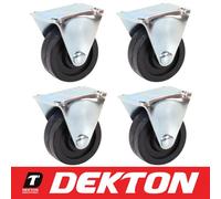 Dekton 4Pc Swivel & Fixed Castor Wheels Set Trolley Furniture Appliances 40mm