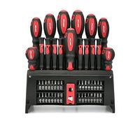 Dekton 50 Pcs Screwdriver Set -8 Pcs Screwdrivers | 1 Pc Bit Adaptor | 8pcs Precision Screwdrivers 32 Pcs Bits | 1 Pc Magnetize Demagnetize | Made from Carbon Steel | Precision & Slotted Heads