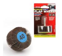 Dekton 50mm Flap Wheels 40 Grit x 20mm - Extra Coarse Aluminium Oxide for Wood, Metal & Plastic, Heavy Paint & Rust Removal, Precision Deburring, Compatible with Power Drills, 6mm Shank