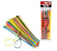 Dekton 50PC High VIS Cable Tie Set - Multicolor | Heavy Duty Industrial Strength | High Temperature Resistant | Self-Locking Teeth | Ideal for Cables, Piping, Gardening & Wires | Indoor & Outdoor Use