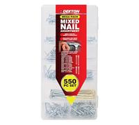 Dekton 550 Pcs Nail Assortment Kit - Steel Construction| Ideal for Professional Use, Carpentry & Woodworking| Durable & Reliable| Organised Case Included| Perfect for Home & Workshop