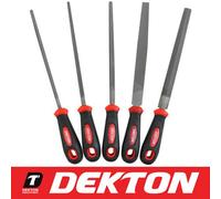 Dekton 5Pc 200mm Soft Grip Assorted Engineer Metal File Set Heavy Duty Anti Slip