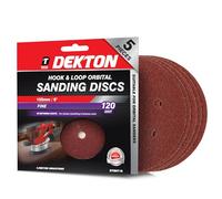 Dekton 5PC Hook and Loop Orbital Sanding Discs 150mm/Extra Coarse - 120 Grit | Ideal for Orbital Sanders | Multi-Surface Use on Wood, Metal, Plaster, Plastics & Paint | Heavy-Duty Sanding Performance