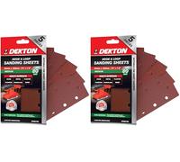 Dekton 5PC Hook and Loop Sanding Sheets 185mm/Extra Coarse - 80 Grit | Ideal for Sheet Sanders | Multi-Surface Use on Wood, Metal, Plaster, Plastics & Paint | Heavy-Duty Sanding Performance