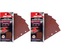 Dekton 5PC Hook and Loop Sanding Sheets 230mm/Extra Coarse - 120 Grit | Ideal for Sheet Sanders | Multi-Surface Use on Wood, Metal, Plaster, Plastics & Paint | Heavy-Duty Sanding Performance