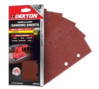 Dekton 5PC Hook and Loop Sanding Sheets 230mm/Extra Coarse - 60 Grit | Ideal for Sheet Sanders | Multi-Surface Use on Wood, Metal, Plaster, Plastics & Paint | Heavy-Duty Sanding Performance