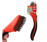 Dekton 5x11 Soft Grip Stainless Steel Bristle Brush - Curved Wire Brush for Removing Paint, Dirt & Debris, Comfortable Handle for Easy Access to Corners
