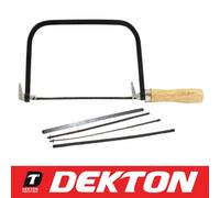 Dekton 6 Coping Fret Saw Wooden Handle Steel Metal Frame With 5 Blades