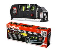 Dekton 6 in 1 Laser Level Bubble Spirit Level Tape Measure Metric Imperial Tape Ruler