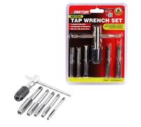 DEKTON 6-Piece Metric Tap Wrench Set - Adjustable Tap Wrenches, Precision Fit for Tap and Die, Durable Chrome Vanadium Steel, Versatile for Various Threading Jobs, Ideal for Professional and DIY Use