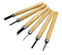 Dekton 6pc Carving Knife Set- Wood Carving Set with 6 of The Most Popular Sized and Shaped Blades| Strong Steel Blades| Natural Wooden Handles| Perfect for Detailed and Basic Carving| Durable Blades