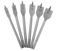Dekton 6pc Flat Wood Drill Set-precision Machined Bits For Accurate Wood Drilling| For Use With An Electric Drill| For Cutting Straight Or Angled Holes In Hardwood, Cross Grain And Laminated Panels