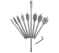 Dekton 6pc Flat Wood Drill Set-precision Machined Bits For Accurate Wood Drilling | For Use With An Electric Drill | For Cutting Straight Or Angled Holes In Hardwood, Cross Grain And Laminated Panels