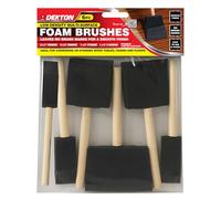 Dekton 6PC Foam Brush Set - 1", 2", 3" & 4" Brushes for Smooth, Mark-Free Finish, Ideal for Varnishing, Staining Wood Tables, Chairs & Floors, Easy to Use and Clean