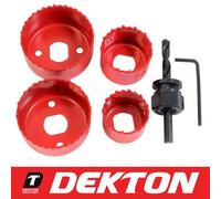 Dekton 6Pc Holesaw Kit Allen Key & Arbor Carbon Steel 32mm 38mm 51mm 54mm