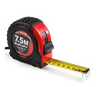 Dekton 7.5m X 25mm Hard Case Tape Measure-7.5m/10ft Blade-lock| Belt Clip| Rubber Grip| High Carbon Steel| Imperial And Metric Units| Durable, Accurate With Robust Hard Case| Easy-to-read Measurements