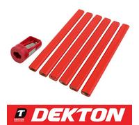 Dekton 7 Pc Carpenters Pencil And Sharpener Marking Drawing Wood Material Joiner