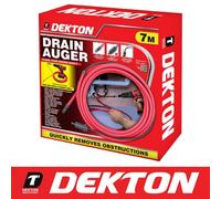 Dekton 7M Drain Auger Unblocker Flexible Pipe Cleaner Sink Unclog Hair Remover