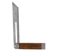 Dekton 8-Inch Bevel Square - Durable Polished Hardwood, Stainless Steel Anti-Rust Blade with Imperial and Metric Graduations, 45-Degree Finished End for Precision Measuring and Cutting (200mm)