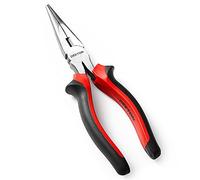 Dekton 8-inch Long Nose Pliers- Precision Needle Nose Pliers| Durable Carbon Steel Construction| Ideal For Gripping, Bending, Cutting Wires| Ergonomic Handle For Control| Essential Tool For Electrical