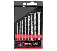 Dekton 8pc Masonry Drill Set 3-4-5-6-7-8-9-10mm - Includes Heavy Duty Storage Case | Zinc Coated, Strong Carbon Steel | 118 Degree Angle Point | Durable & Rust-resistant | Compatible With Most Drills