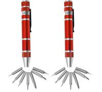 Dekton 9 in 1 Precision Screwdriver Set - Bit Storage in Pen Handle| Knurled Finish for Better Grip | Magnetic Bit Holder | Pocket Clip | Ideal for Repairing Glasses, Electronics and Many Other Items