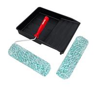 DEKTON 9" Roller And Tray 2 Sleeve Trade - Woven roller for emulsion| Ideal for emulsion paints on walls and ceilings| Medium Pile Woven Fabric Sleeves| Durable Finish| Seamless Repairs