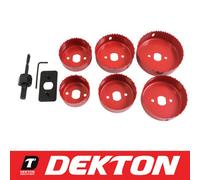 Dekton 9Pc Down Lights Hole Drill Cutter Saw Holesaw Set 51mm 60mm 65mm 72mm