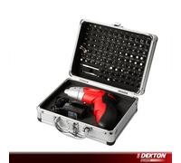 Dekton Cordless Screwdriver Pivot Handle Rechargeable Led Light 103 Pc Case